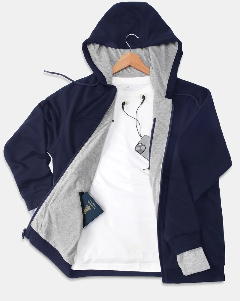 بيواكوف Men's Navy Blue Airport Hoodie
